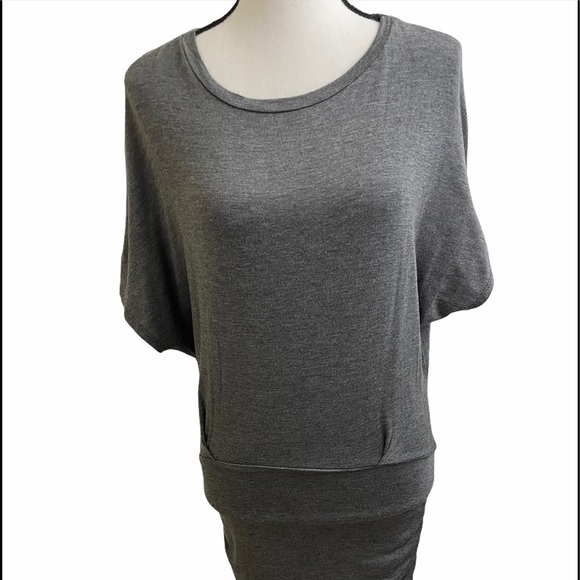 COPY - Lulus womens dress size small stretch sinched side open back drape grey … - Picture 1 of 9